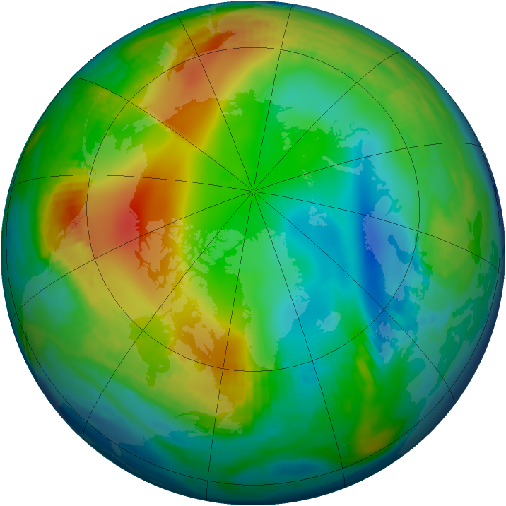 Arctic ozone map for 14 December 1984